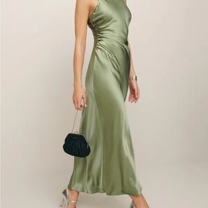 Reformation Silk Maxi Dress in Sage